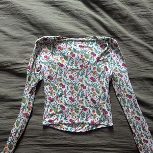 Lucky Brand Multicolor Floral Long Sleeve Blouse